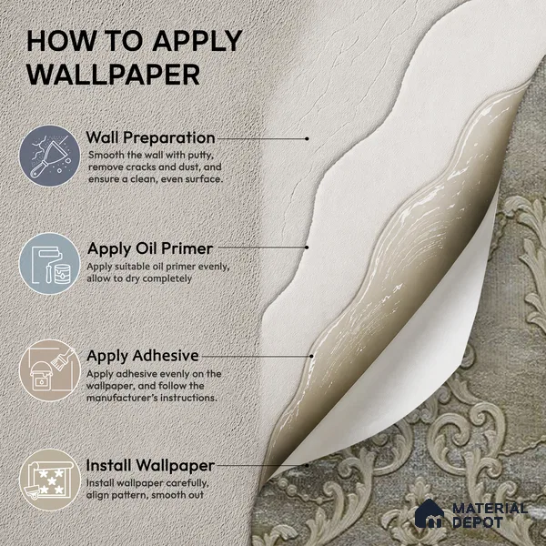 88005 | 5 Meter x 42 Inches Damask Look Wallpaper - 57.41 Sq. Ft. | Minimum 15% wastage during installation