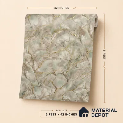 88202 | 5 Meter x 42 Inches Marble Look Wallpaper - 57.41 Sq. Ft. | Minimum 10% wastage during installation