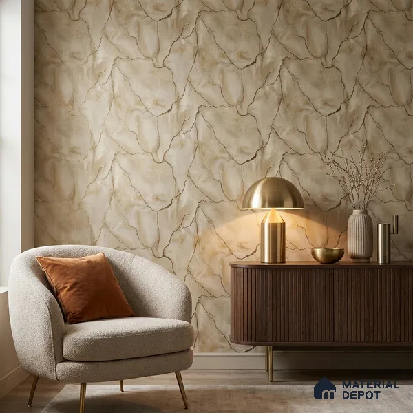 88204 | 5 Meter x 42 Inches Marble Look Wallpaper - 57.41 Sq. Ft. | Minimum 10% wastage during installation
