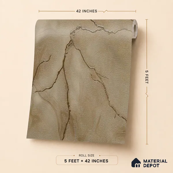 88204 | 5 Meter x 42 Inches Marble Look Wallpaper - 57.41 Sq. Ft. | Minimum 10% wastage during installation