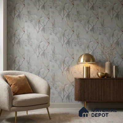 88203 | 5 Meter x 42 Inches Marble Look Wallpaper - 57.41 Sq. Ft. | Minimum 10% wastage during installation