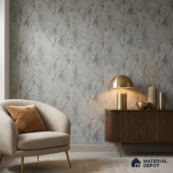 88203 | 5 Meter x 42 Inches Marble Look Wallpaper - 57.41 Sq. Ft. | Minimum 10% wastage during installation
