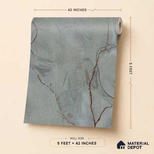 88203 | 5 Meter x 42 Inches Marble Look Wallpaper - 57.41 Sq. Ft. | Minimum 10% wastage during installation