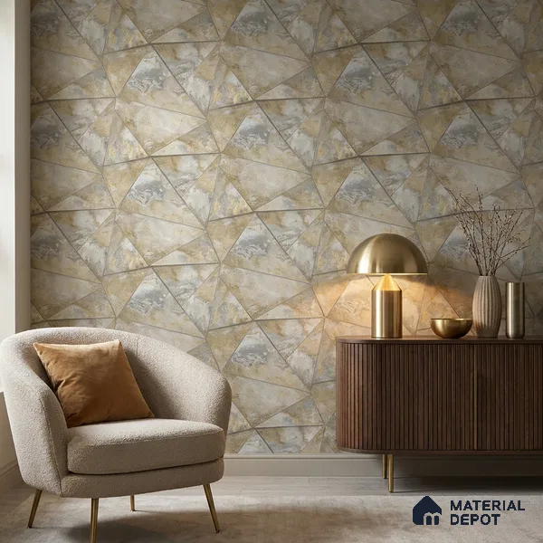 88305 | 5 Meter x 42 Inches Geometric Look Wallpaper - 57.41 Sq. Ft. | Minimum 15% wastage during installation