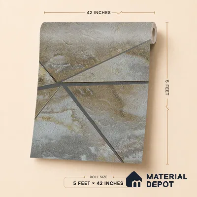 88305 | 5 Meter x 42 Inches Geometric Look Wallpaper - 57.41 Sq. Ft. | Minimum 15% wastage during installation