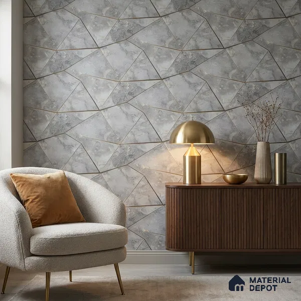 88304 | 5 Meter x 42 Inches Geometric Look Wallpaper - 57.41 Sq. Ft. | Minimum 15% wastage during installation