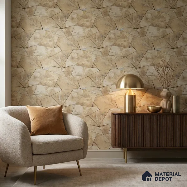 88302 | 5 Meter x 42 Inches Geometric Look Wallpaper - 57.41 Sq. Ft. | Minimum 15% wastage during installation