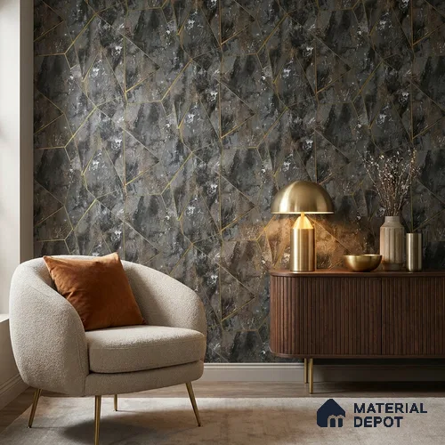 88301 | 5 Meter x 42 Inches Geometric Look Wallpaper - 57.41 Sq. Ft. | Minimum 15% wastage during installation