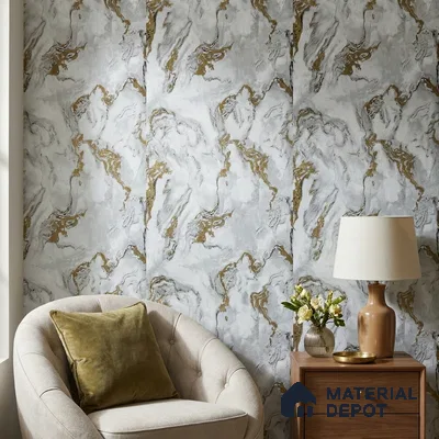 88401 | 5 Meter x 42 Inches Marble Look Wallpaper - 57.41 Sq. Ft. | Minimum 10% wastage during installation