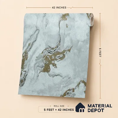 88401 | 5 Meter x 42 Inches Marble Look Wallpaper - 57.41 Sq. Ft. | Minimum 10% wastage during installation