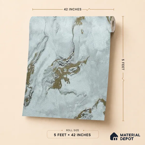 88401 | 5 Meter x 42 Inches Marble Look Wallpaper - 57.41 Sq. Ft. | Minimum 10% wastage during installation
