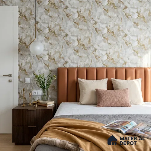 88402 | 5 Meter x 42 Inches Marble Look Wallpaper - 57.41 Sq. Ft. | Minimum 10% wastage during installation