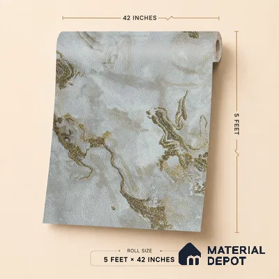 88402 | 5 Meter x 42 Inches Marble Look Wallpaper - 57.41 Sq. Ft. | Minimum 10% wastage during installation