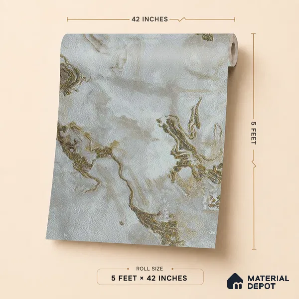 88402 | 5 Meter x 42 Inches Marble Look Wallpaper - 57.41 Sq. Ft. | Minimum 10% wastage during installation