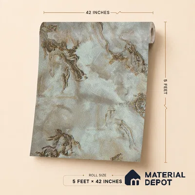 88405 | 5 Meter x 42 Inches Marble Look Wallpaper - 57.41 Sq. Ft. | Minimum 10% wastage during installation