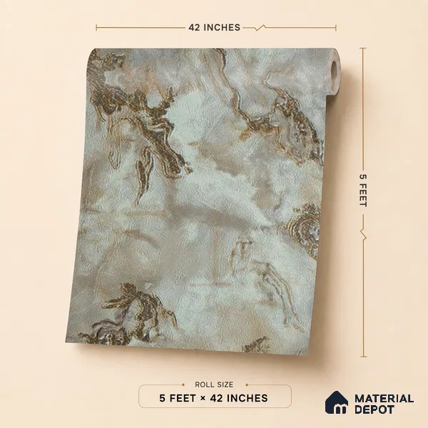 88405 | 5 Meter x 42 Inches Marble Look Wallpaper - 57.41 Sq. Ft. | Minimum 10% wastage during installation