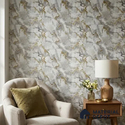 88403 | 5 Meter x 42 Inches Marble Look Wallpaper - 57.41 Sq. Ft. | Minimum 10% wastage during installation
