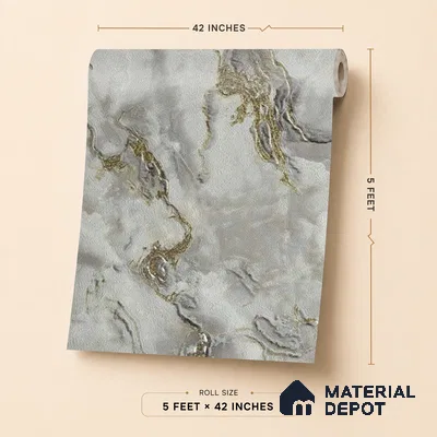 88403 | 5 Meter x 42 Inches Marble Look Wallpaper - 57.41 Sq. Ft. | Minimum 10% wastage during installation