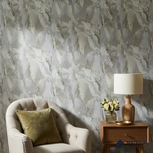 88503 | 5 Meter x 42 Inches Marble Look Wallpaper - 57.41 Sq. Ft. | Minimum 10% wastage during installation