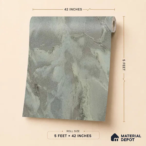 88503 | 5 Meter x 42 Inches Marble Look Wallpaper - 57.41 Sq. Ft. | Minimum 10% wastage during installation