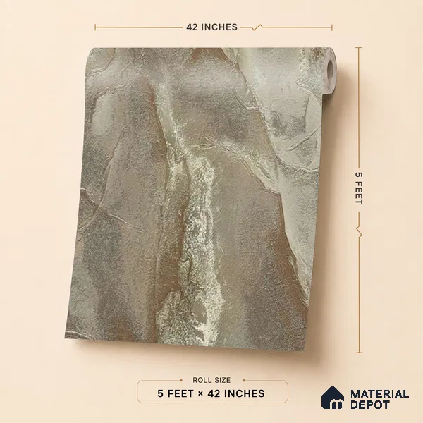 88505 | 5 Meter x 42 Inches Marble Look Wallpaper - 57.41 Sq. Ft. | Minimum 10% wastage during installation