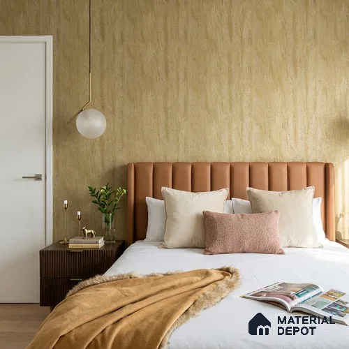 88701 | Tan Travertine Streaks Textured Wallpaper - 5 Meter x 42 Inches, 57.41 Sq. Ft. (Min. 15% Wastage)