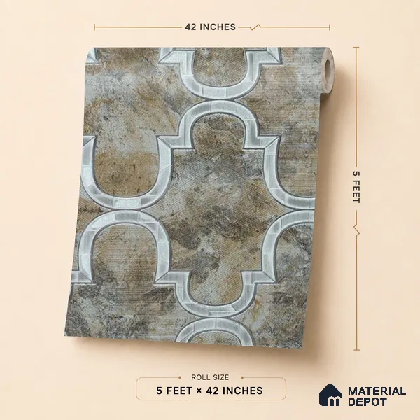 88901 | 5 Meter x 42 Inches Patterned Look Wallpaper - 57.41 Sq. Ft. | Minimum 15% wastage during installation