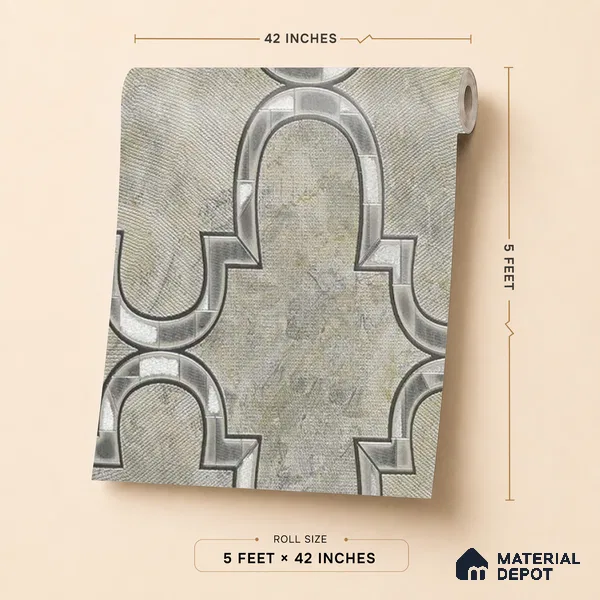 88904 | 5 Meter x 42 Inches Patterned Look Wallpaper - 57.41 Sq. Ft. | Minimum 15% wastage during installation