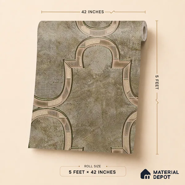 88906 | 5 Meter x 42 Inches Patterned Look Wallpaper - 57.41 Sq. Ft. | Minimum 15% wastage during installation