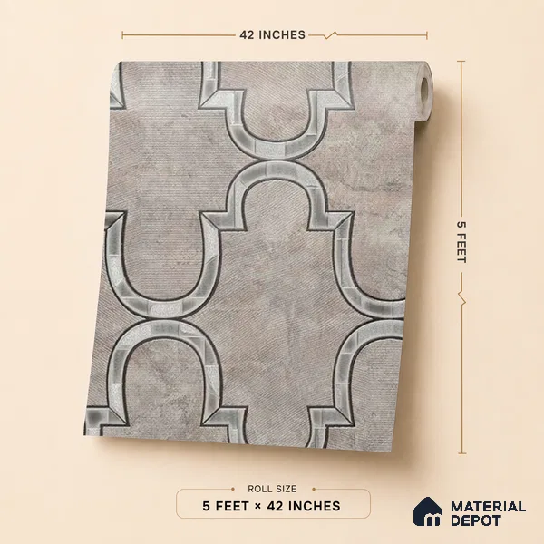 88903 | 5 Meter x 42 Inches Patterned Look Wallpaper - 57.41 Sq. Ft. | Minimum 15% wastage during installation