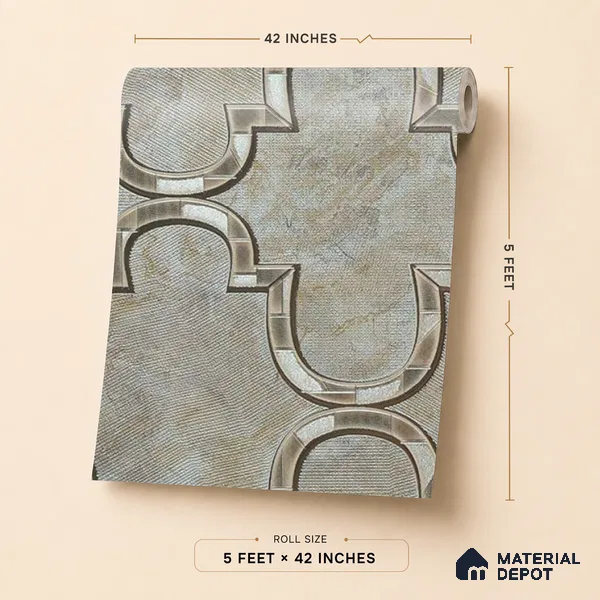 88902 | 5 Meter x 42 Inches Patterned Look Wallpaper - 57.41 Sq. Ft. | Minimum 15% wastage during installation