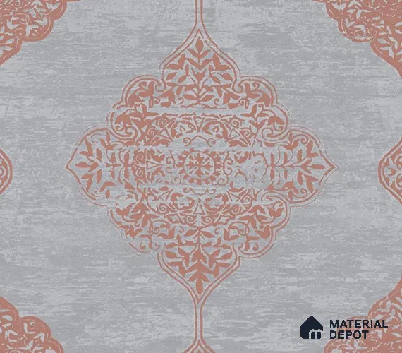5D1054 | 9.5 Meter x 21 Inch PVC Damask Look Wallpaper - 55 Sq. Ft. | Minimum 15% wastage during installation