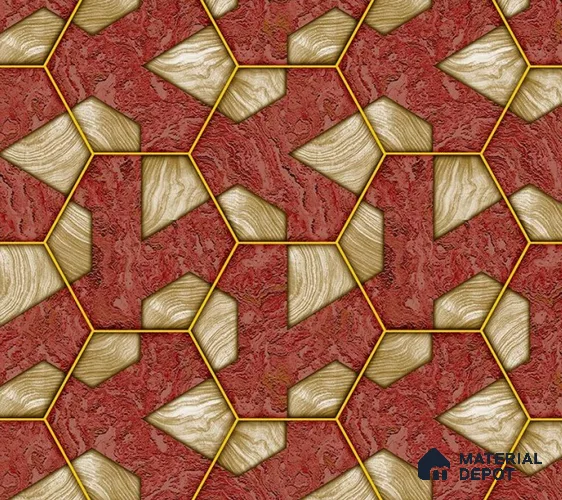 5D1404 | 9.5 Meter x 21 Inch PVC Geometric Look Wallpaper - 55 Sq. Ft. | Minimum 15% wastage during installation