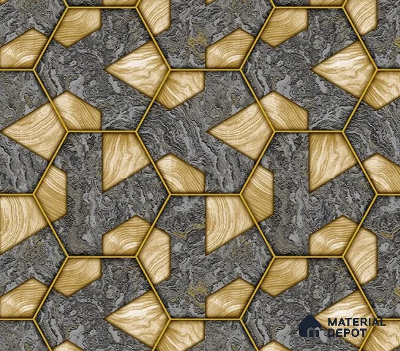 5D1405 | 9.5 Meter x 21 Inch PVC Geometric Look Wallpaper - 55 Sq. Ft. | Minimum 15% wastage during installation