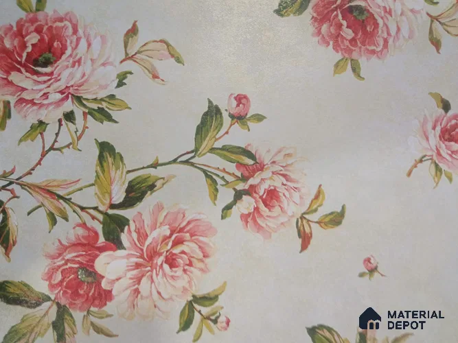 DE40815 | 10 Meter x 21 Inch PVC Florals Look Wallpaper - 57 Sq. Ft. | Minimum 15% wastage during installation