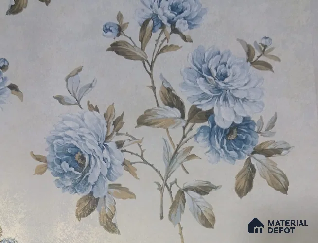 DE40818 | 10 Meter x 21 Inch PVC Florals Look Wallpaper - 57 Sq. Ft. | Minimum 15% wastage during installation