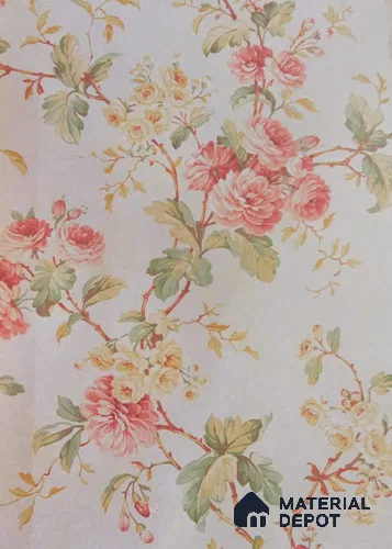 DE40844 | 10 Meter x 21 Inch PVC Florals Look Wallpaper - 57 Sq. Ft. | Minimum 15% wastage during installation