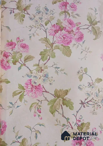 DE40848 | 10 Meter x 21 Inch PVC Florals Look Wallpaper - 57 Sq. Ft. | Minimum 15% wastage during installation