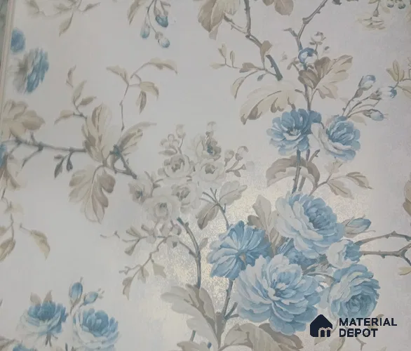 DE40845 | 10 Meter x 21 Inch PVC Florals Look Wallpaper - 57 Sq. Ft. | Minimum 15% wastage during installation