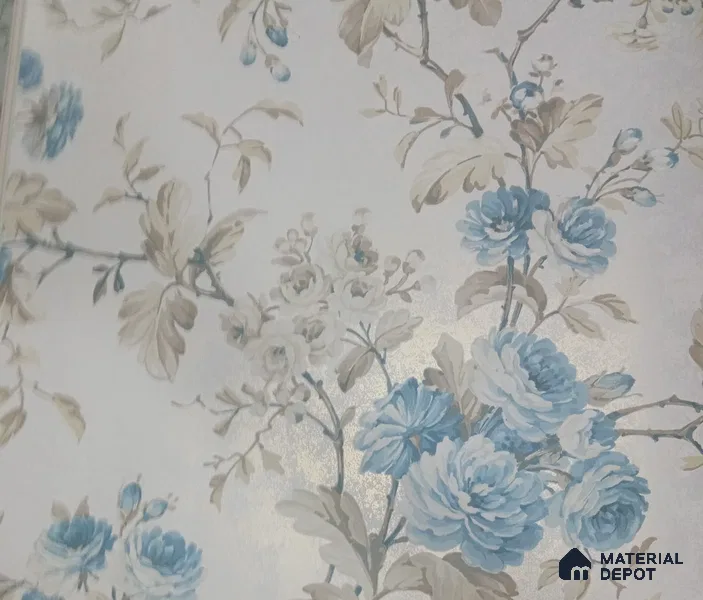 DE40845 | 10 Meter x 21 Inch PVC Florals Look Wallpaper - 57 Sq. Ft. | Minimum 15% wastage during installation