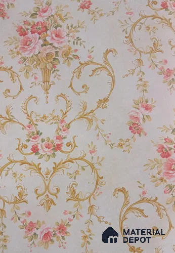 DE40849 | 10 Meter x 21 Inch PVC Florals Look Wallpaper - 57 Sq. Ft. | Minimum 15% wastage during installation