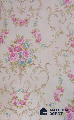 DE40853 | 10 Meter x 21 Inch PVC Florals Look Wallpaper - 57 Sq. Ft. | Minimum 15% wastage during installation