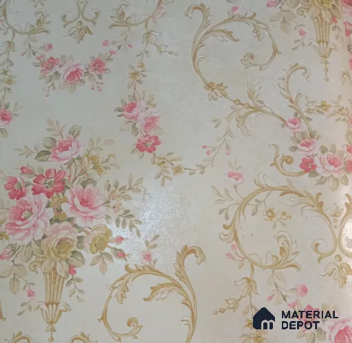 DE40851 | 10 Meter x 21 Inch PVC Florals Look Wallpaper - 57 Sq. Ft. | Minimum 15% wastage during installation