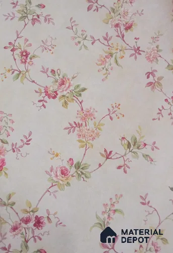 DE40837 | 10 Meter x 21 Inch PVC Florals Look Wallpaper - 57 Sq. Ft. | Minimum 15% wastage during installation