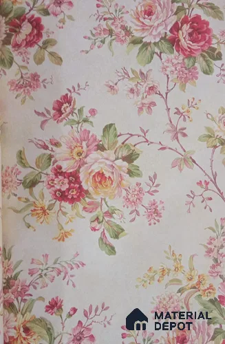 DE40832 | 10 Meter x 21 Inch PVC Florals Look Wallpaper - 57 Sq. Ft. | Minimum 15% wastage during installation