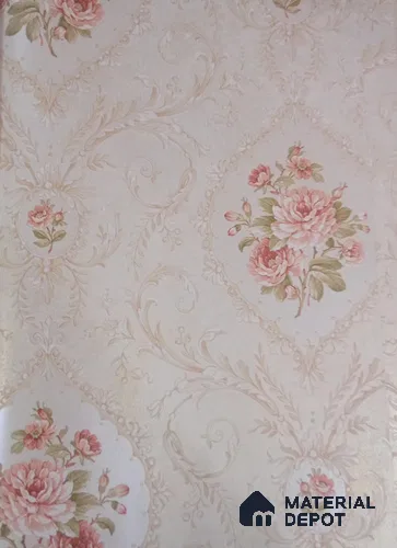DE40802 | 10 Meter x 21 Inch PVC Florals Look Wallpaper - 57 Sq. Ft. | Minimum 15% wastage during installation