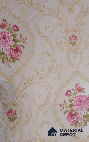 DE40800 | 10 Meter x 21 Inch PVC Florals Look Wallpaper - 57 Sq. Ft. | Minimum 15% wastage during installation