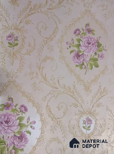 DE40803 | 10 Meter x 21 Inch PVC Florals Look Wallpaper - 57 Sq. Ft. | Minimum 15% wastage during installation
