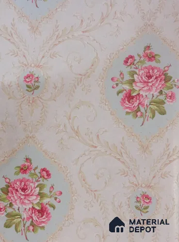 DE40801 | 10 Meter x 21 Inch PVC Florals Look Wallpaper - 57 Sq. Ft. | Minimum 15% wastage during installation