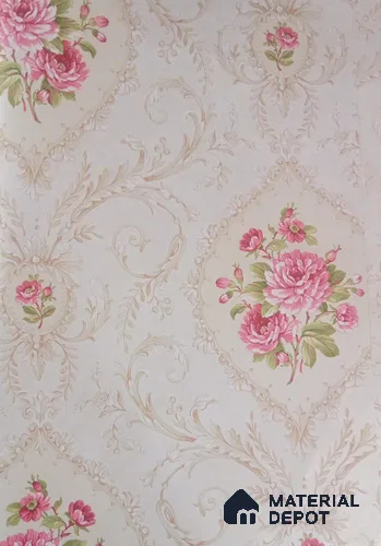 DE40804 | 10 Meter x 21 Inch PVC Florals Look Wallpaper - 57 Sq. Ft. | Minimum 15% wastage during installation